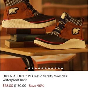 Sorel Women's Out N About IV Varsity Waterproof Boots in Brown and Black